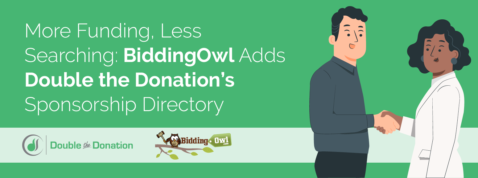 More Funding, Less Funding: BiddingOwl Adds Double the Donation's Sponsorship Directory