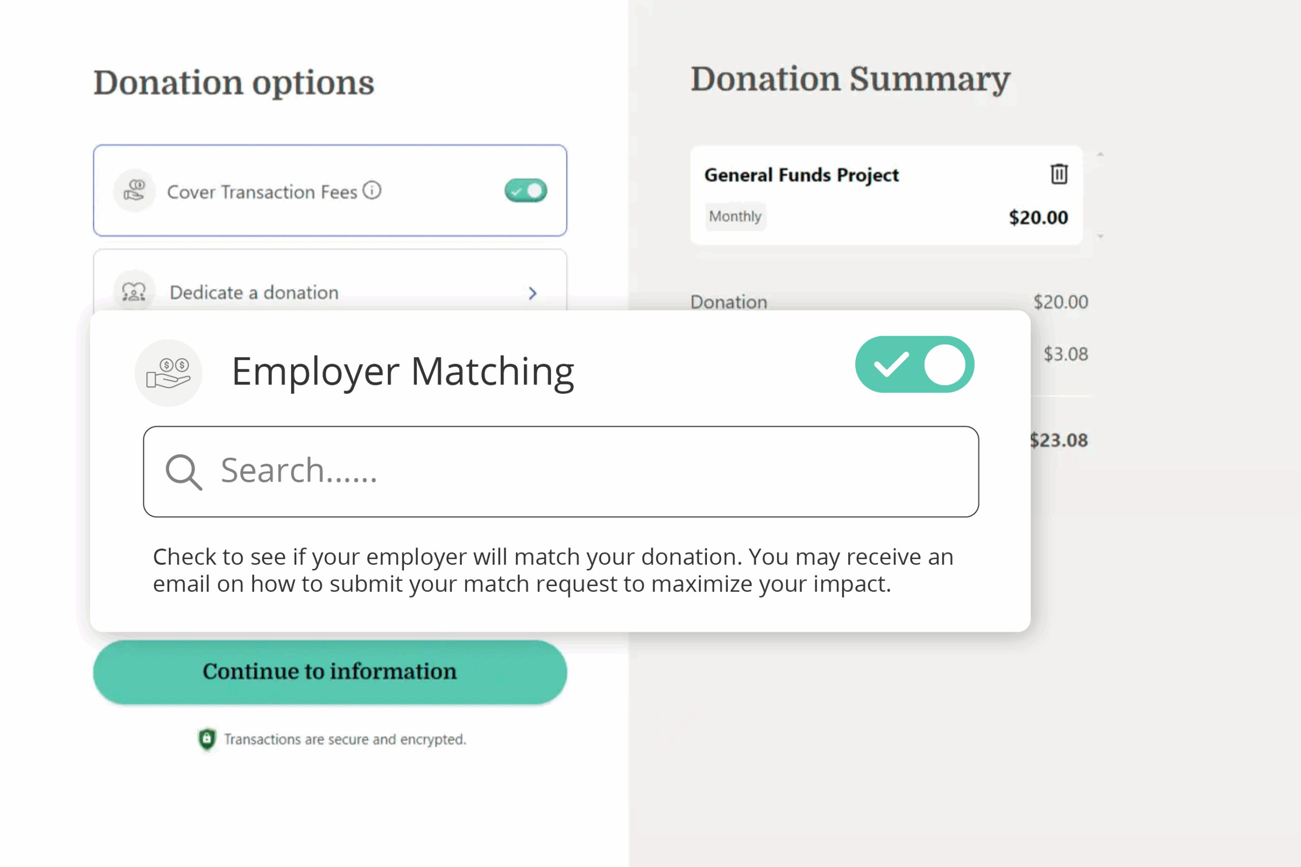 Successful matching gift processing starts with proactively collecting employment data.