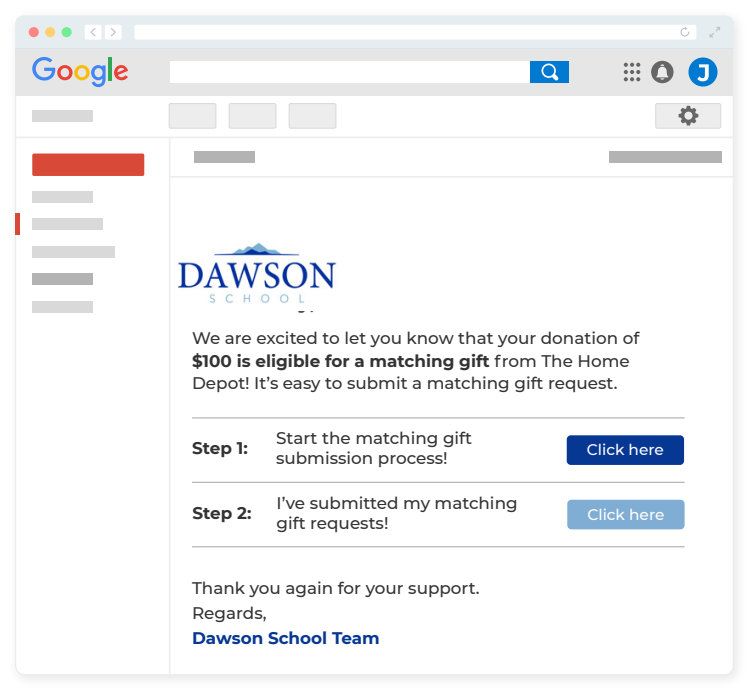 How Dawson School maximized success with its Double the Donation account using matching gift email streams