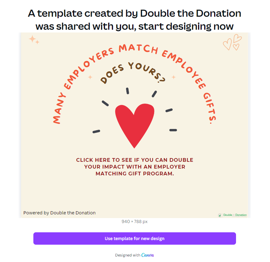 Maximize success with your Double the Donation account by making the most of our free, customizable marketing templates