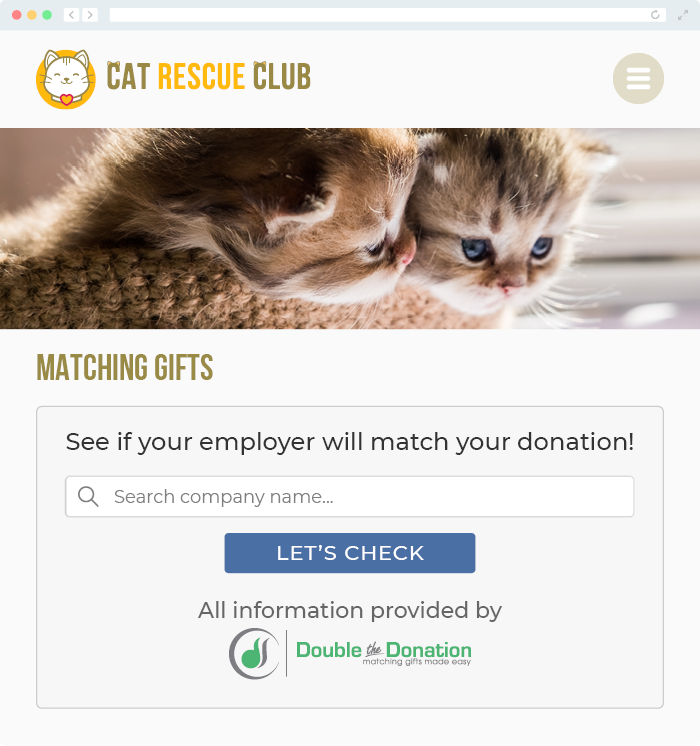 Link to your matching gift web page from your matching gift emails.